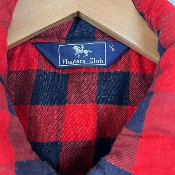 Vintage Hunters Club Men’s Large Buffalo Plaid Red Blue Full Zip Vest Jacket - Picture 3 of 13